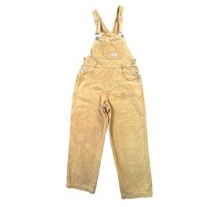 Lana Roux Womens Mustard Canvas Utility Overalls Y2K Streetwear Workwear Size M